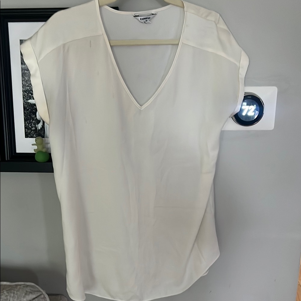 Express Cream Cap Sleeve Relaxed Blouse